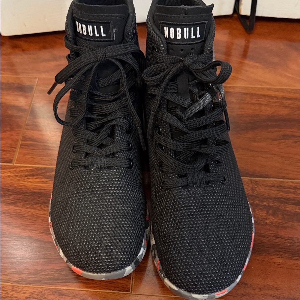 NOBULL Black and Red High-Top Trainers